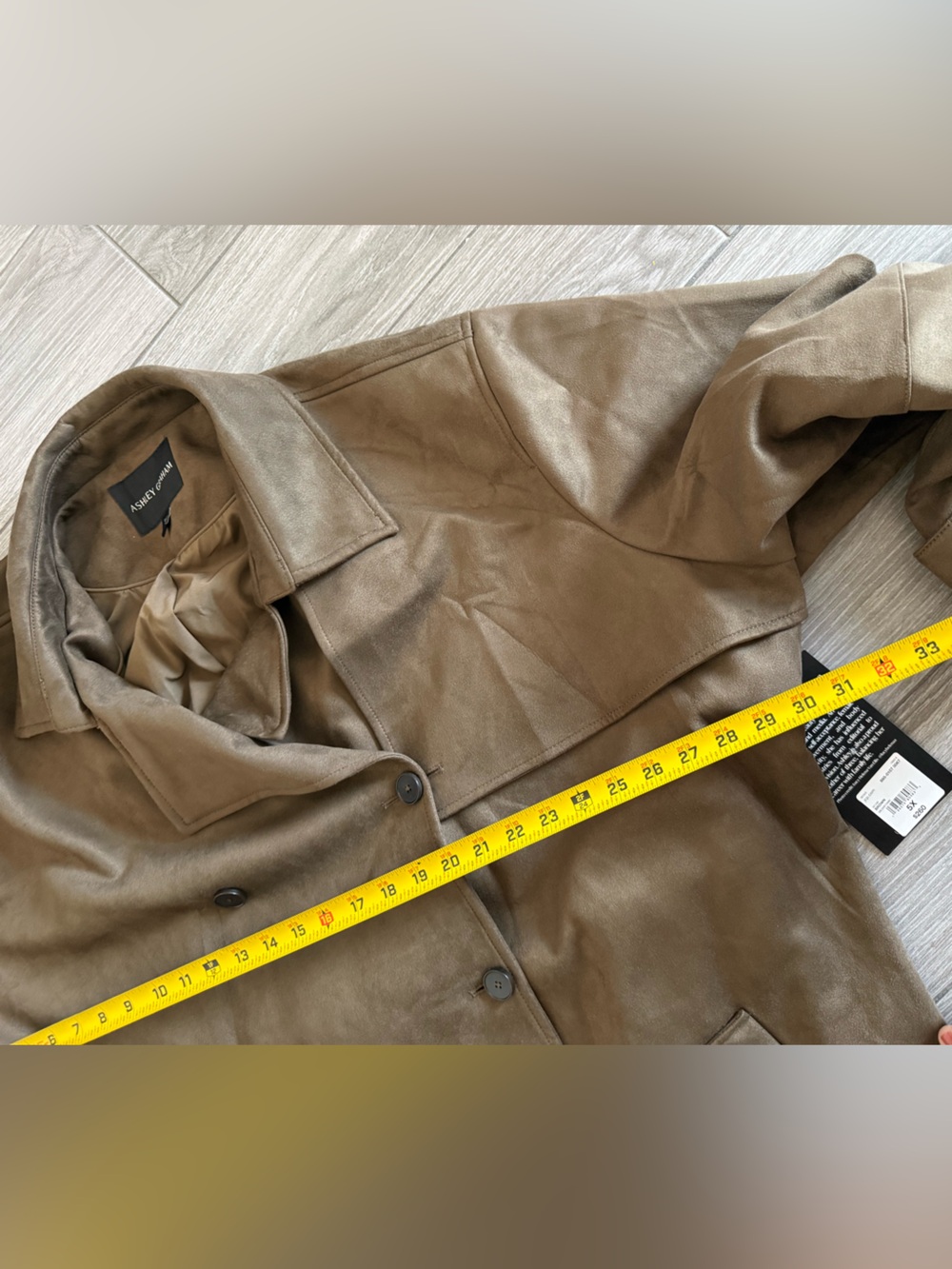 Ashley Graham|Brown Suede Double-Breasted full length Trench Coat,tie waist•NWT - Picture 17 of 17